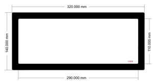 Picture of C828- 320mm x 140mm Corsair Obsidian 550D Top Filter
